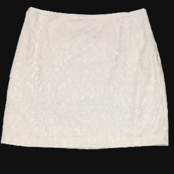 Loft White Lace Pencil Mini Skirt Size 10 - Picture 9 of 10